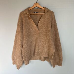 Zara Alpaca Wool Blend Collared Sweater